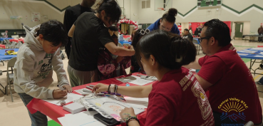 Students working on crafts