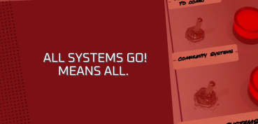 All systems go! Text with red background