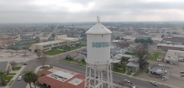 Dinuba water tower from drone footage